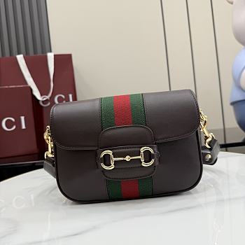 Gucci Horsebit 1955 small shoulder bag dark brown 21x14.5x5.5cm