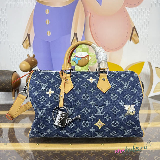 Louis Vuitton Speedy 30 Bandoulière Blue 34x22x19cm - 1