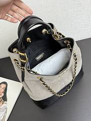 Chanel Coco Shopping Bag Dark Grey Suede 31x28x12cm - 2