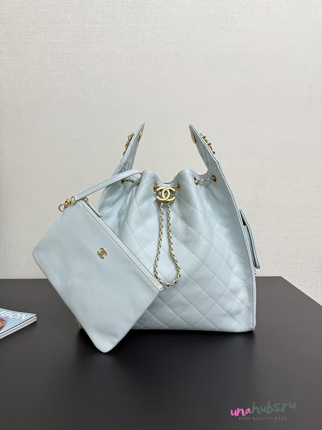 Chanel Medium 25 Handbag Blue Caviar Gold 40x30x15cm - 1