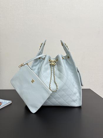 Chanel Medium 25 Handbag Blue Caviar Gold 40x30x15cm