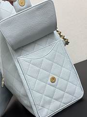 Chanel Medium 25 Handbag Blue Caviar Gold 40x30x15cm - 5