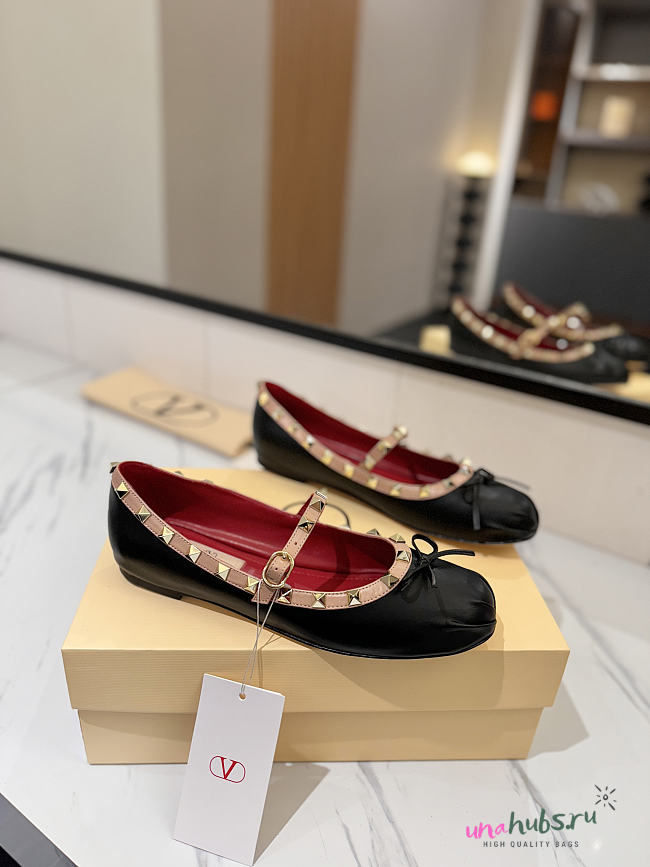 Valentino Mary-Jane Rockstud Nappa Ballerina black - 1