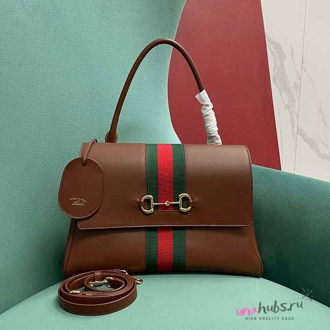 Gucci Paparazzo medium brown top handle bag 32x24x17cm - 1
