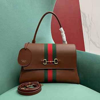 Gucci Paparazzo medium brown top handle bag 32x24x17cm