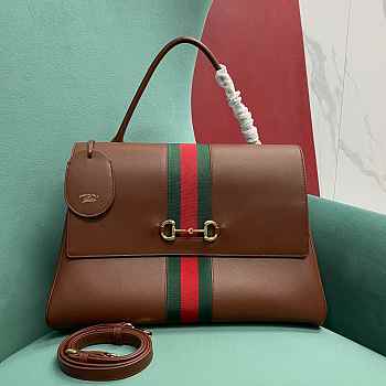 Gucci Paparazzo Large Top Handle Bag In brown 37x29x13cm