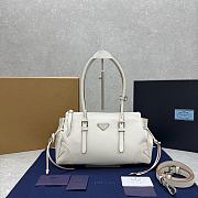 Prada Bonnie antiqued leather white tote bag 33x20x14cm - 1