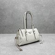Prada Bonnie antiqued leather white tote bag 33x20x14cm - 4
