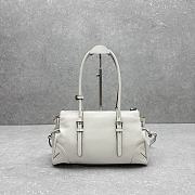Prada Bonnie antiqued leather white tote bag 33x20x14cm - 2