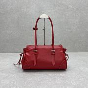 Prada Bonnie antiqued leather red tote bag 33x20x14cm - 3