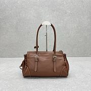 Prada Bonnie antiqued leather brown tote bag 33x20x14cm - 3