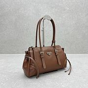 Prada Bonnie antiqued leather brown tote bag 33x20x14cm - 2