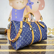 Louis Vuitton Keepall 50 Denim Blue 50x23x29cm - 3