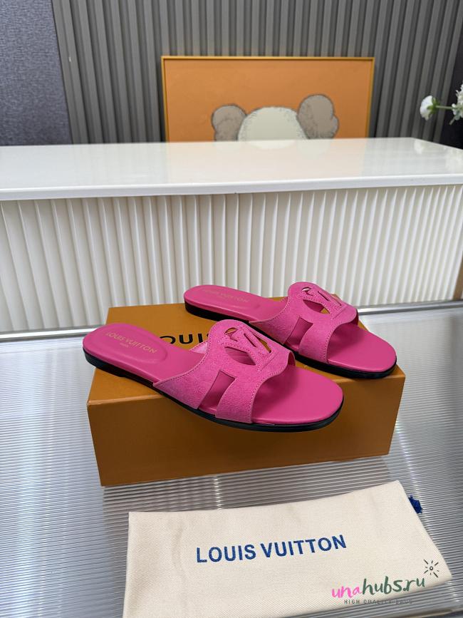 Louis Vuitton Isola Flat Mule Pink Suede - 1