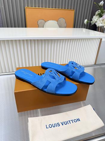 Louis Vuitton Isola Flat Mule Blue Suede