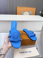 Louis Vuitton Isola Flat Mule Blue Suede - 3