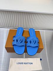 Louis Vuitton Isola Flat Mule Blue Suede - 2