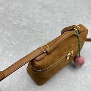 Loro Piana Brown Grained Vanity Case Bag 19x8x12cm - 5