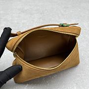 Loro Piana Brown Grained Vanity Case Bag 19x8x12cm - 2