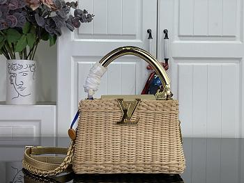 Louis Vuitton Capucines Mini Gold Rattan 21x13.6x8cm