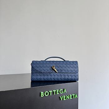 Bottega Veneta Andiamo Clutch Blue Leather - 31*13*3cm