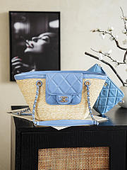 Chanel Raffia Blue tote Bag 41x18x13cm - 1