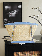 Chanel Raffia Blue tote Bag 41x18x13cm - 2