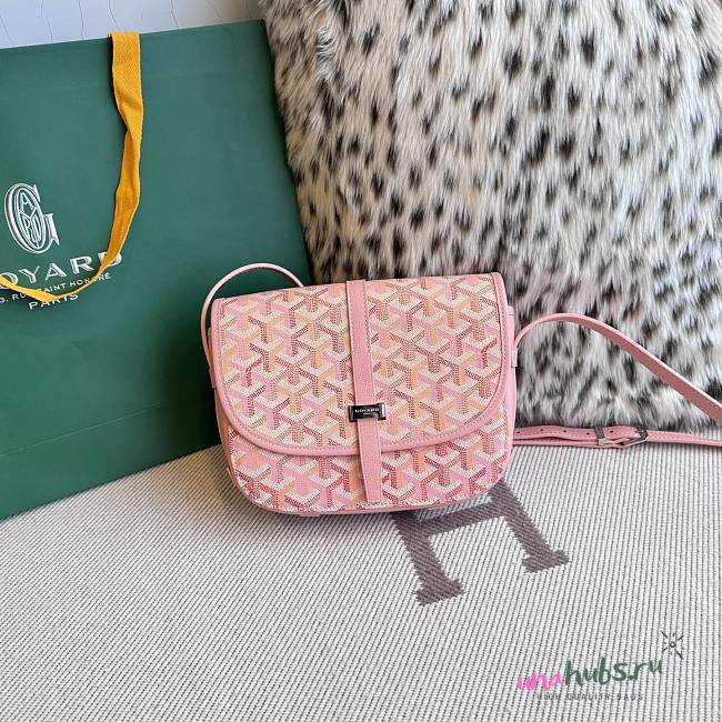 Goyard Belvedere II PM Messenger Handbag Pink 21x16x6cm - Unahubs - 1