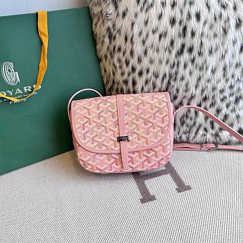 Goyard Belvedere II PM Messenger Handbag Pink 21x16x6cm - Unahubs
