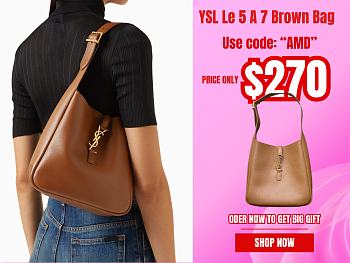 YSL Le 5 A 7 Brown Bag - 23×22×8.5cm