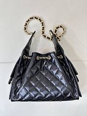Chanel Small 25 Handbag Black Gold Lambskin 30x26x14cm - 3