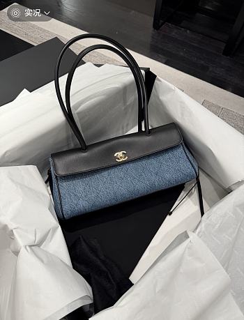 Chanel 26s Shopping bag blue denim 30.5x15x11.5cm - Unahubs