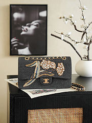 Chanel Classic 11.12 Handbag black Denim 25cm - 1