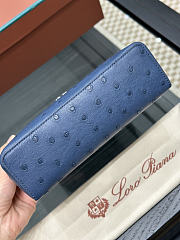 Loro Piana Extra Pocket L19 Ostrich Leather Blue silver 19cm - 4