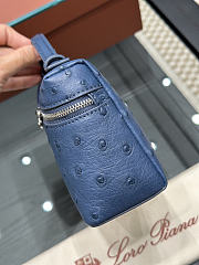 Loro Piana Extra Pocket L19 Ostrich Leather Blue silver 19cm - 3