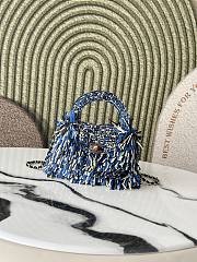 Chanel Kelly Raffia Blue 19x13x7cm - 1