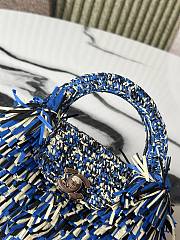 Chanel Kelly Raffia Blue 19x13x7cm - 3