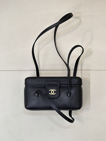 Chanel Long Vanity With Leather Strap black 19cm