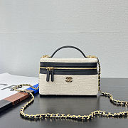 Chanel Vanity Case Tweed Calfskin Top Handle Slim 19.5x5x17cm - 1
