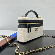 Chanel Vanity Case Tweed Calfskin Top Handle Slim 19.5x5x17cm - 2