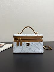 Chanel Top Handle Slim Vanity Case Washed Denim 19.5x5x17cm - 1