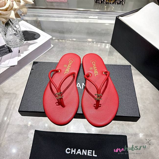 Chanel Red Slipper - 1
