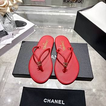Chanel Red Slipper