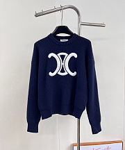 Celine Crew Neck Sweater in Blue - 1