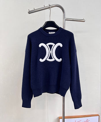 Celine Crew Neck Sweater in Blue