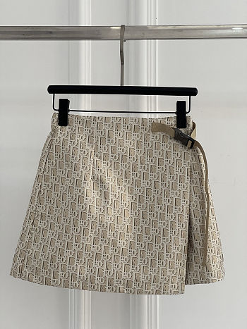 Dior Skort Beige Technical Jacquard Taffeta