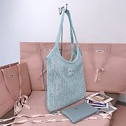 Miu Miu Ivy Sequined Mesh Tote Bag in Blue 35x40cm - 4