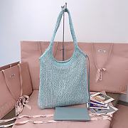Miu Miu Ivy Sequined Mesh Tote Bag in Blue 35x40cm - 2