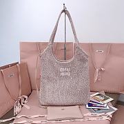 Miu Miu Ivy Sequined Mesh Tote Bag in Pink 35x40cm - 1