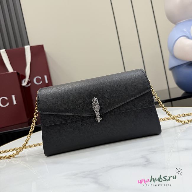 Gucci Dionysus logo-jacquard leather-trimmed black 21x12x6cm - 1